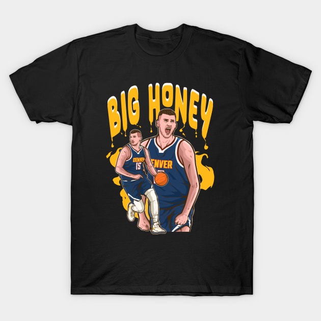 Nikola Jokic Big Honey Cartoon T-Shirt by rattraptees